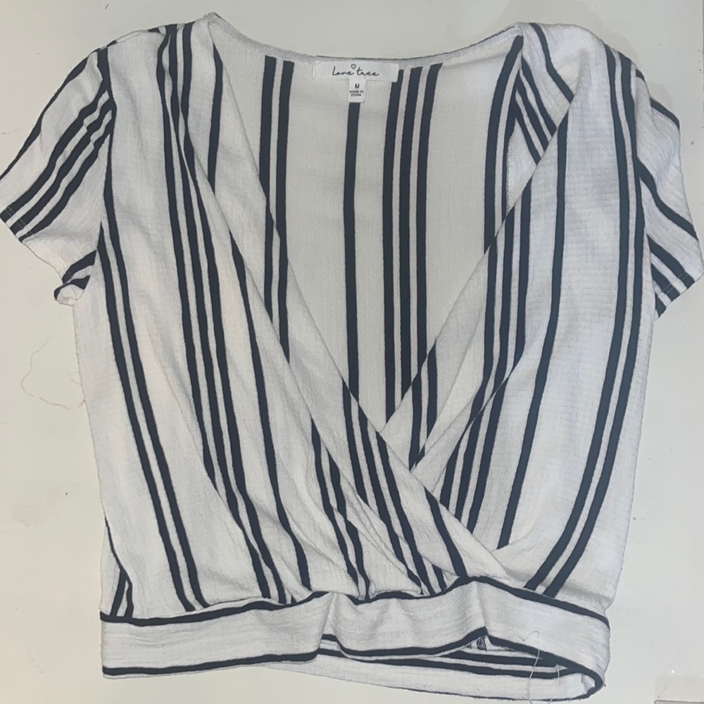 love tree white striped top